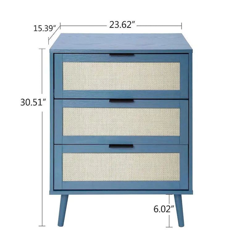 Table de chevet/Commode moderne à 3 tiroirs pour chambre à coucher, salon