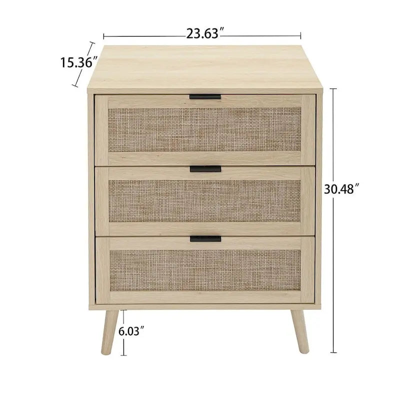 Table de chevet/Commode moderne à 3 tiroirs pour chambre à coucher, salon