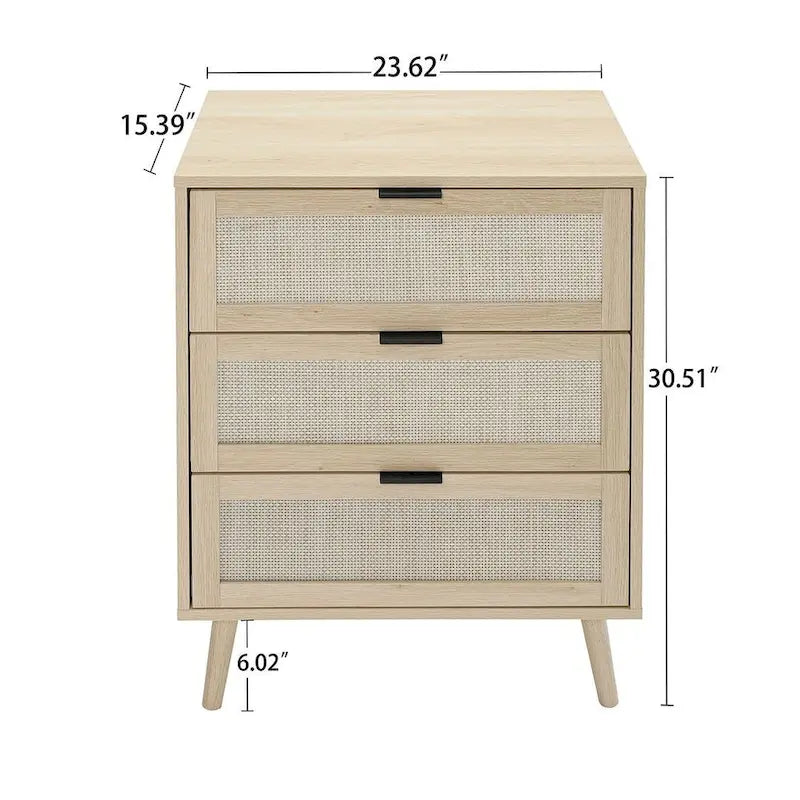Table de chevet/Commode moderne à 3 tiroirs pour chambre à coucher, salon
