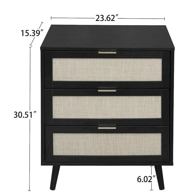 Table de chevet/Commode moderne à 3 tiroirs pour chambre à coucher, salon