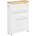 Meuble de salle de bain à roulettes, organisateur de rangement pour chambre, salon, blanc