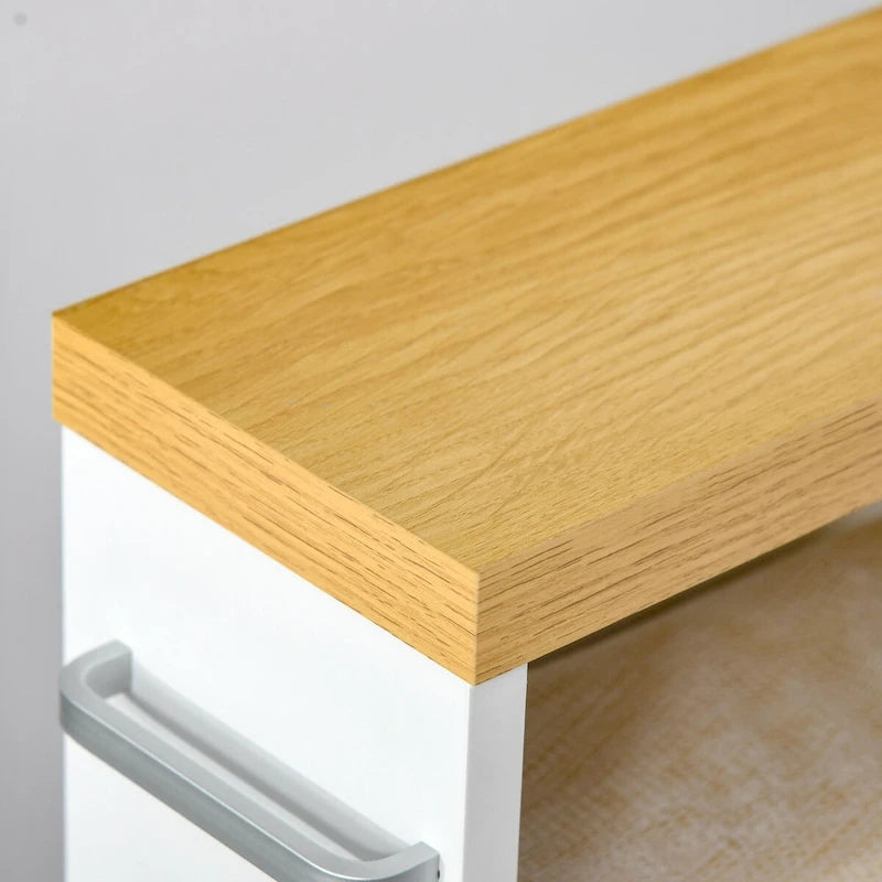 Meuble de salle de bain à roulettes, organisateur de rangement pour chambre, salon, blanc