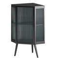 Meuble d'appoint de salle de bain d'angle avec porte en verre trempé 22.25 po l. x 16.54 po P x 31.5 po H