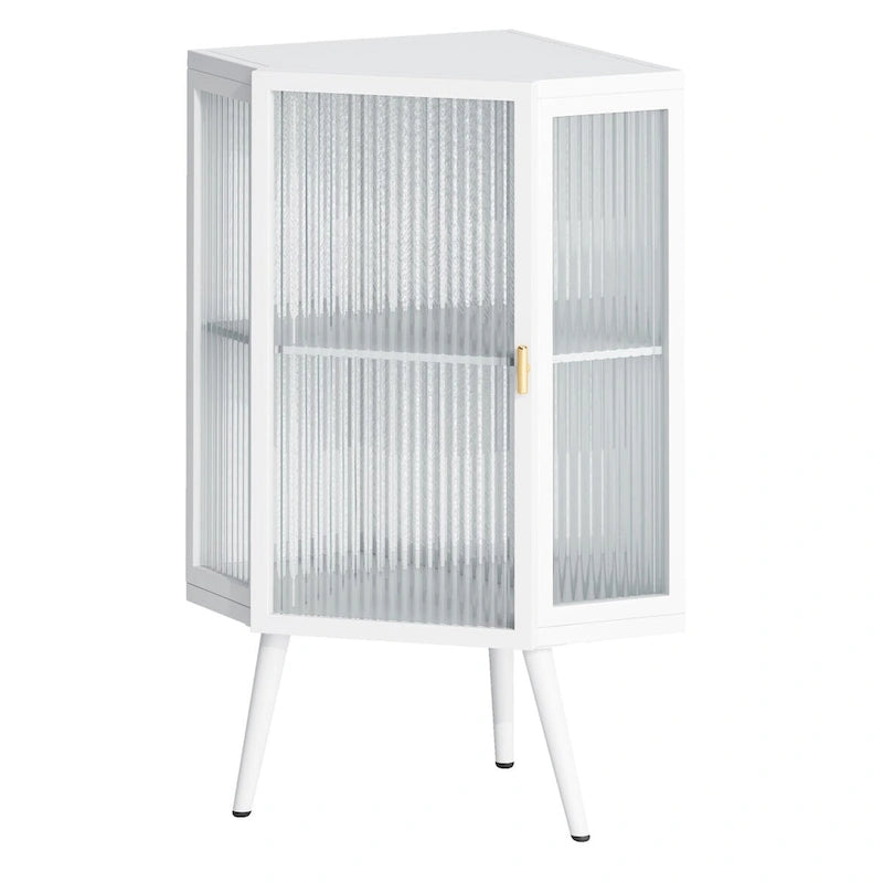 Meuble d'appoint de salle de bain d'angle avec porte en verre trempé 22.25 po l. x 16.54 po P x 31.5 po H