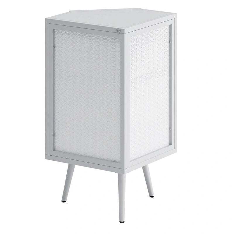 Meuble d'appoint de salle de bain d'angle avec porte en verre trempé 22.25 po l. x 16.54 po P x 31.5 po H