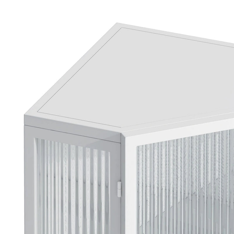 Meuble d'appoint de salle de bain d'angle avec porte en verre trempé 22.25 po l. x 16.54 po P x 31.5 po H