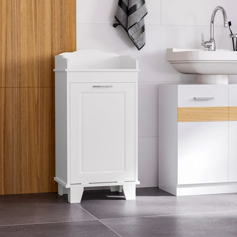 Tilt Out Laundry Hamper,Free Standing Home Organizer Hamper,Bathroom Storage Cabinet
