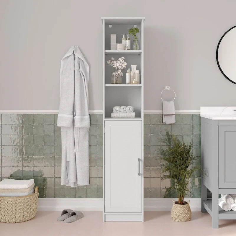 Meuble de rangement haut de salle de bain Tour de rangement verticale pour linge