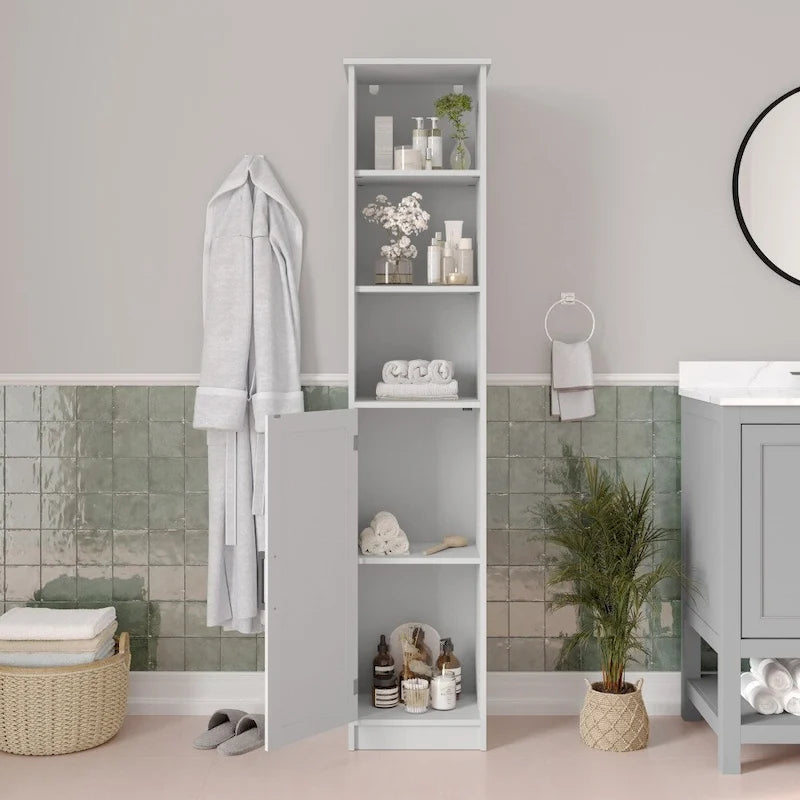 Meuble de rangement haut de salle de bain Tour de rangement verticale pour linge