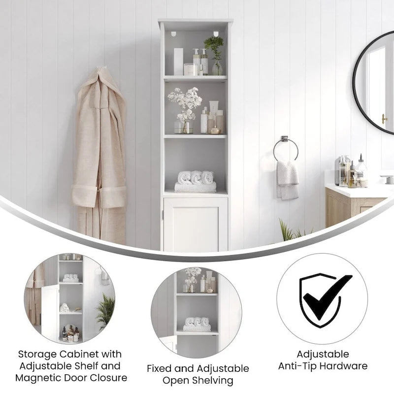 Meuble de rangement haut de salle de bain Tour de rangement verticale pour linge