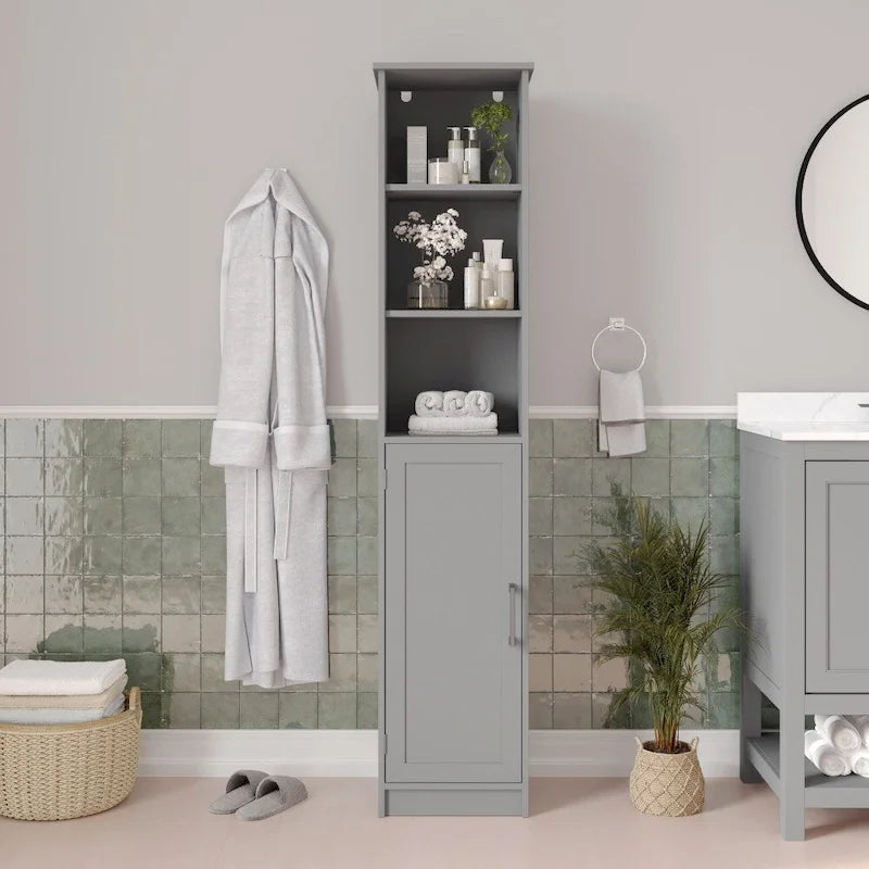 Meuble de rangement haut de salle de bain Tour de rangement verticale pour linge