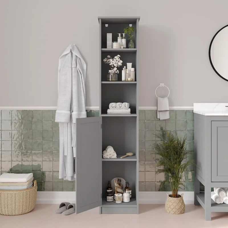 Meuble de rangement haut de salle de bain Tour de rangement verticale pour linge