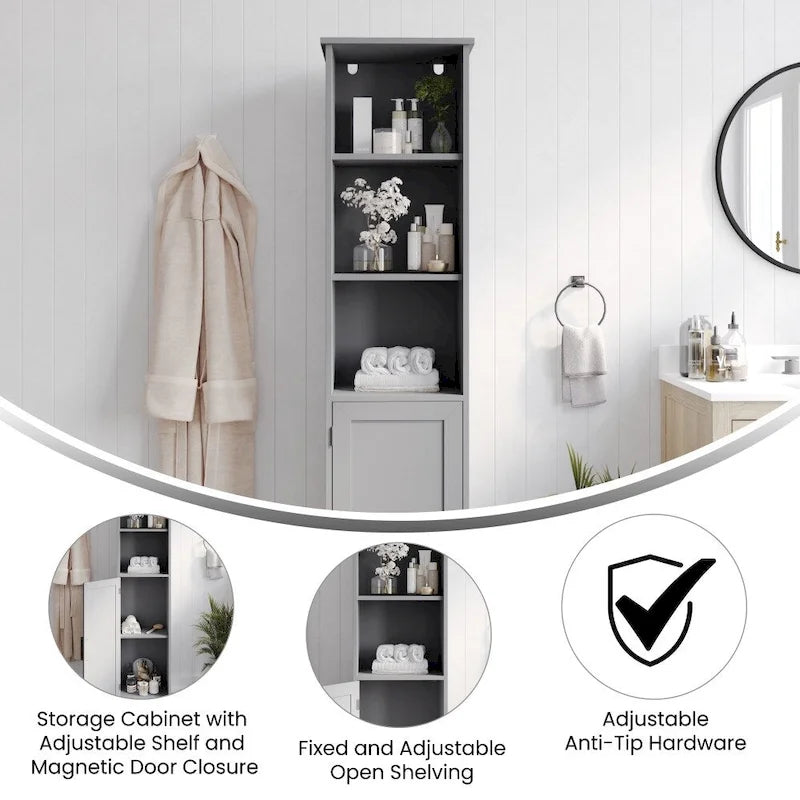Meuble de rangement haut de salle de bain Tour de rangement verticale pour linge