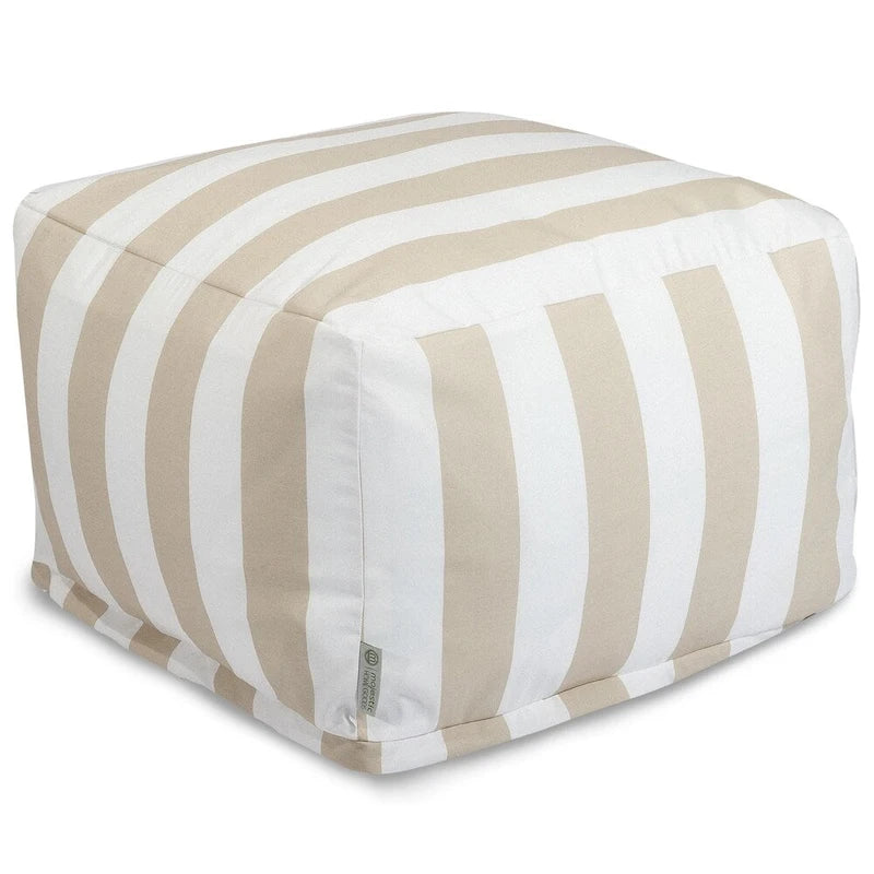 Majestic Home Goods Vertical Stripe Ottoman Outdoor Indoor