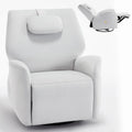 Swivel & Rocker Power Recliner Chair with Lumbar and Neck Support Pillow, USB, Type-C Ports