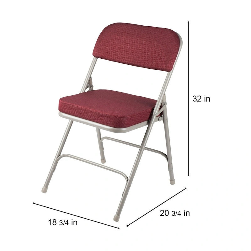 Hampden Furnishings Bernadine Collection Deluxe Fabric Padded Folding Chair, Pack of 2