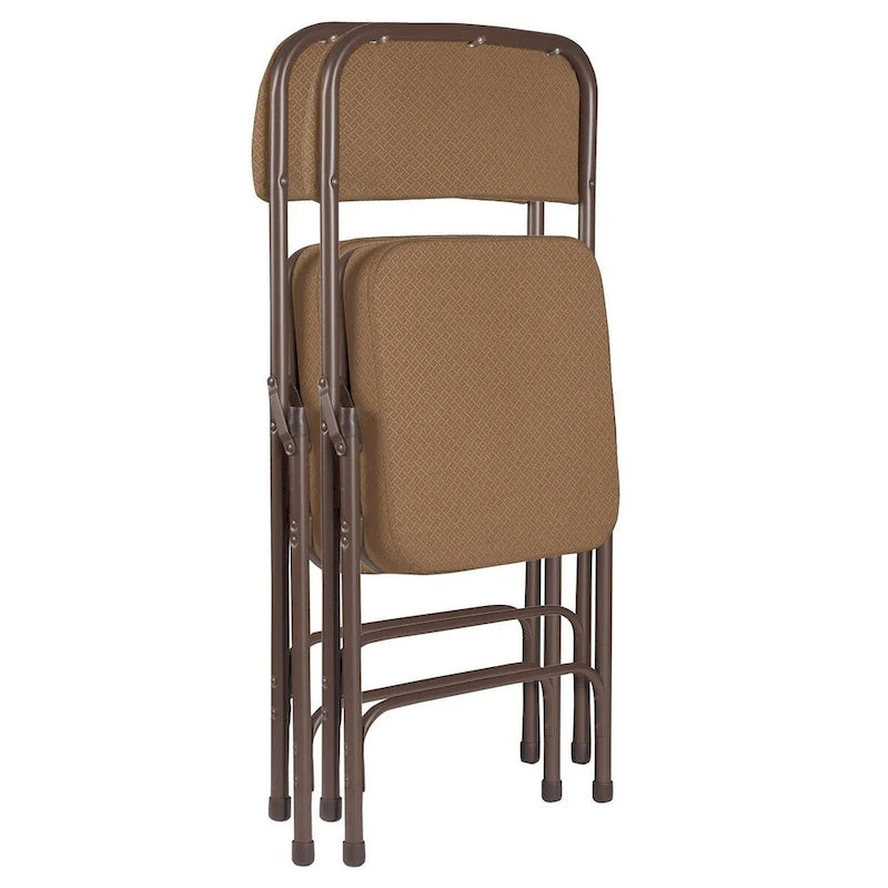 Hampden Furnishings Bernadine Collection Deluxe Fabric Padded Folding Chair, Pack of 2