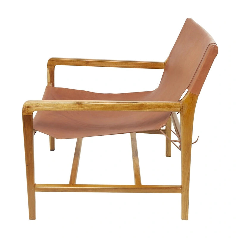 Leather Living Room Accent Chair with Armrests - Brown or Black - Roche River Decor