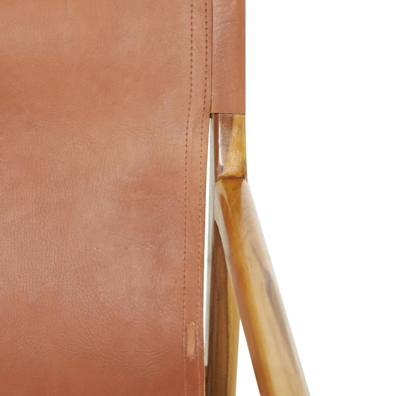 Leather Living Room Accent Chair with Armrests - Brown or Black - Roche River Decor