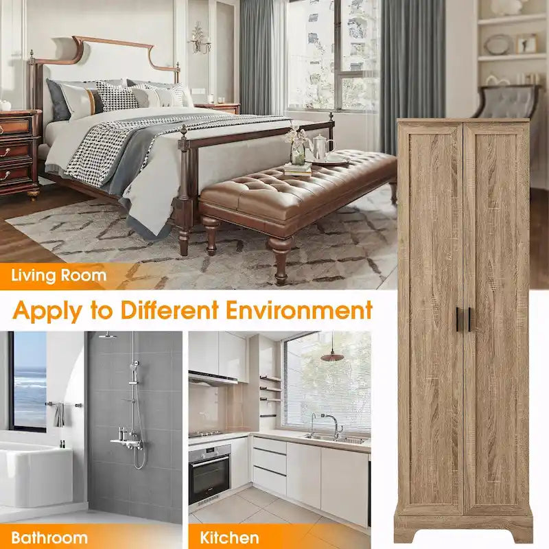 Armoire de rangement à deux portes et étagère réglable