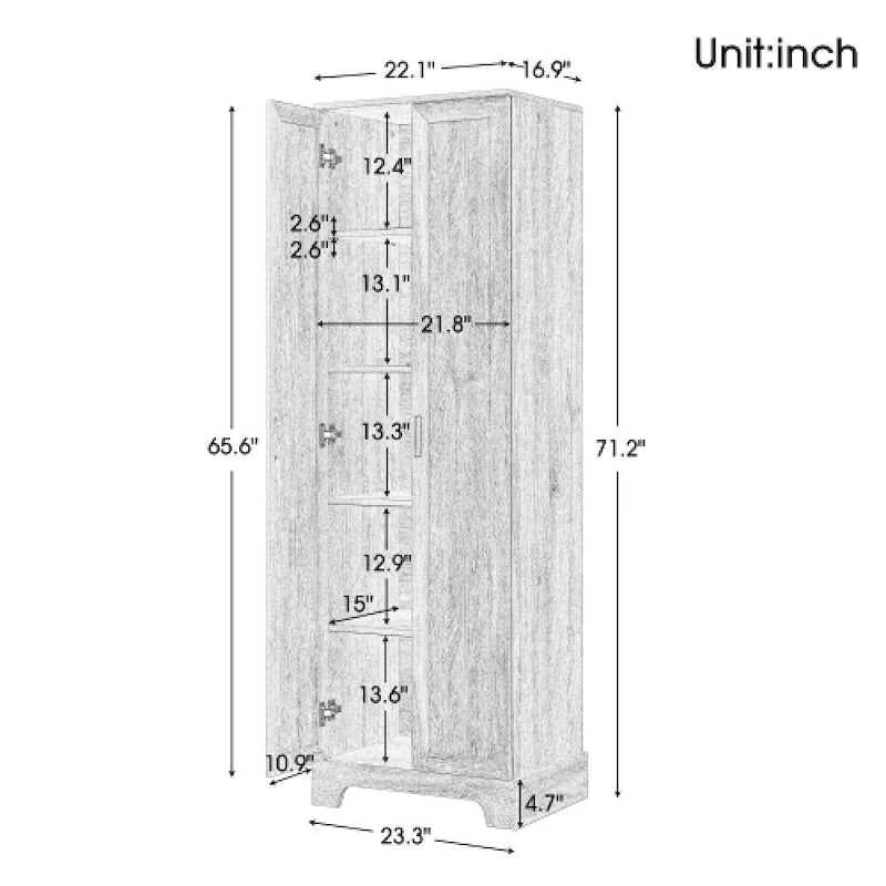 Armoire de rangement à deux portes et étagère réglable