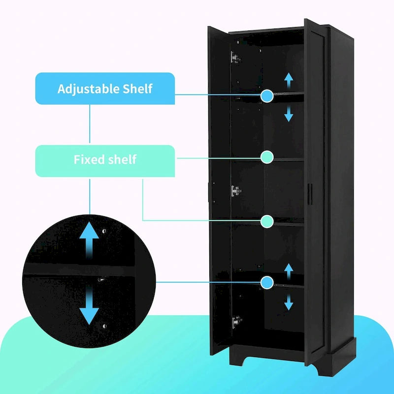 Armoire de rangement à deux portes et étagère réglable