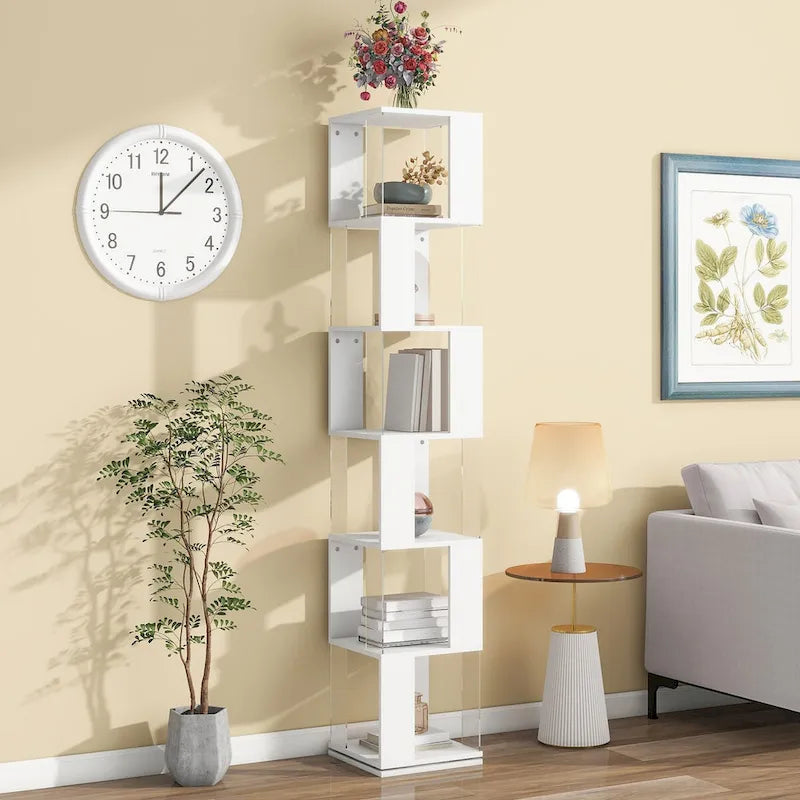 Espresso Entryway Wall Mounted Coat Rack with 4 Dual Hooks Living Room Wooden Storage Shelf