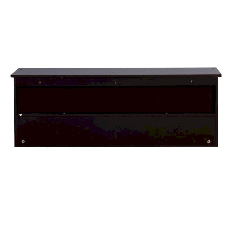 Porte-manteau mural Espresso avec 4 patères doubles et étagère de rangement en bois pour salon