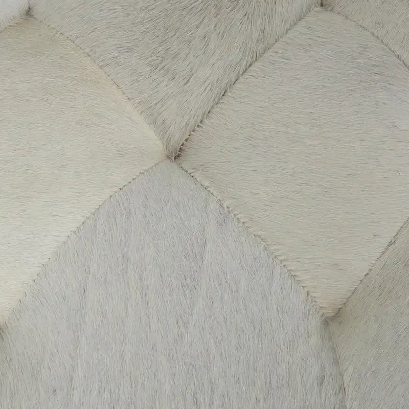 Banc capitonné en cuir avec piètement diagonal argenté - Gris